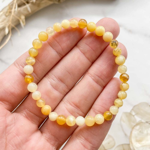 Браслет из опала жёлтого