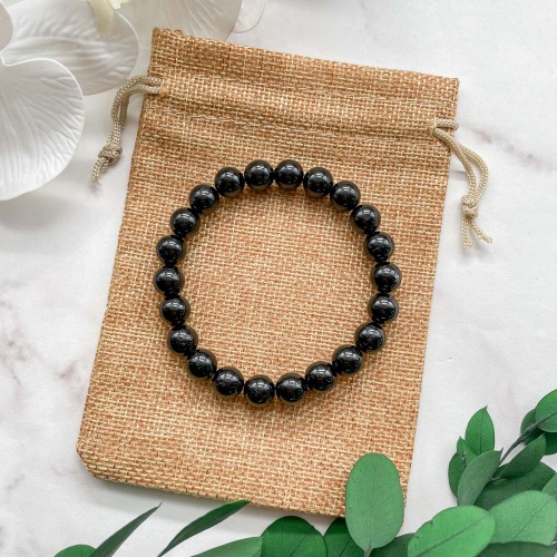 Браслет из шерла (чёрного турмалина)