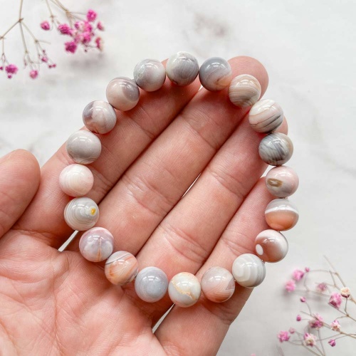 Браслет из агата розового