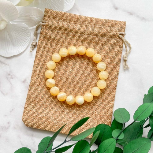 Браслет из кальцита золотистого