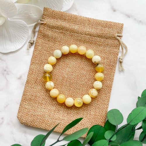 Браслет из опала жёлтого