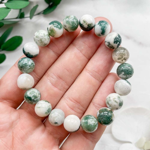 Браслет из агата мохового