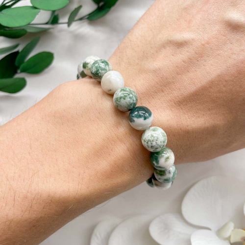 Браслет из агата мохового