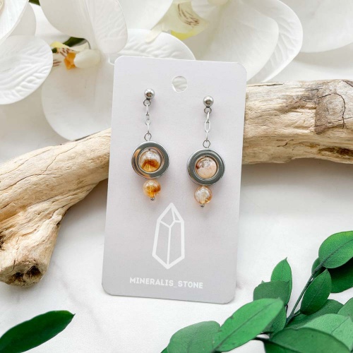 Серьги из аметиста жжёного "Цитрина"