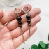 Серьги из обсидиана серебристого