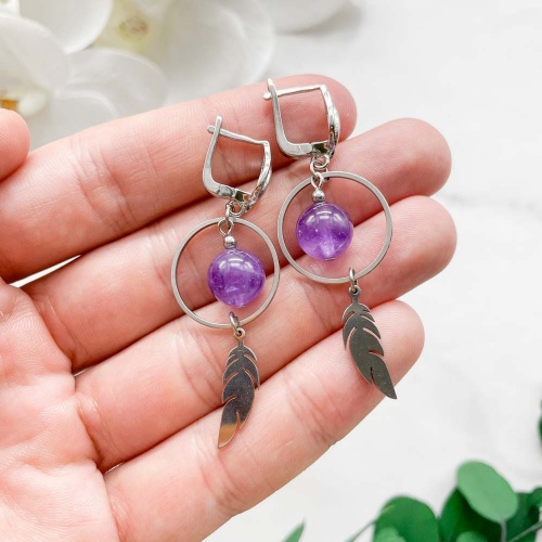 Серьги из аметиста