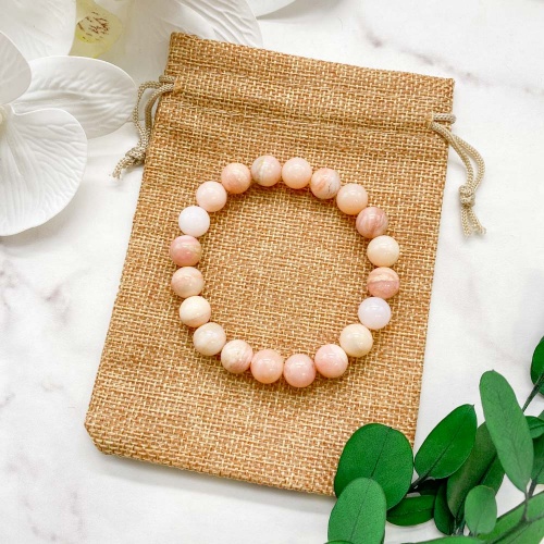 Браслет из опала розового