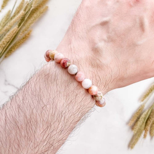 Браслет из опала розового