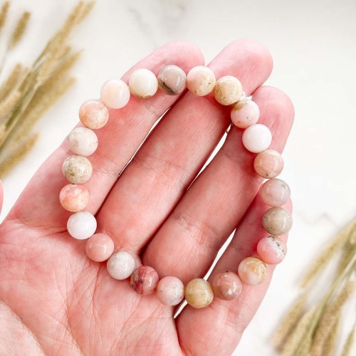 Браслет из опала розового