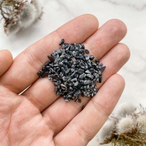 Баночка с обсидианом снежным