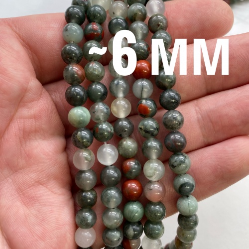 Бусины из яшмы гелиотропной