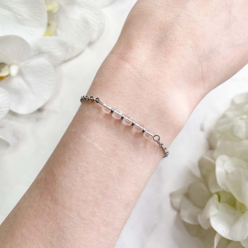 Браслет из горного хрусталя (огранка с фурнитурой)