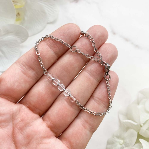 Браслет из горного хрусталя (огранка с фурнитурой)