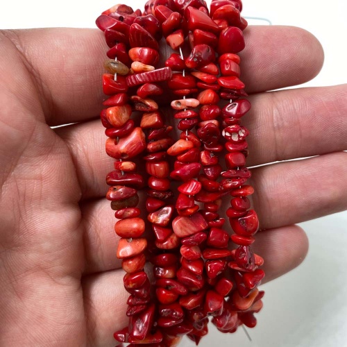 Бусины из коралла красного (тонированного)