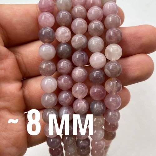 Бусины из кварца малинового