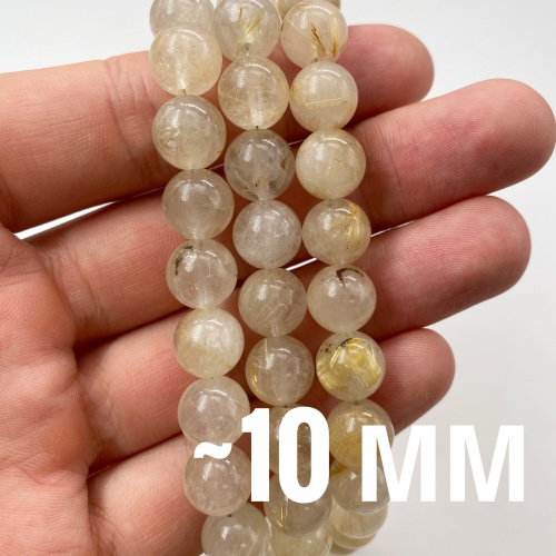 Бусины из кварца с рутилом