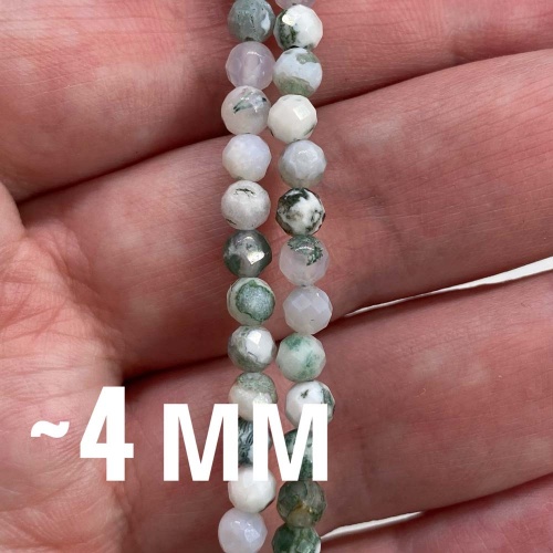 Бусины граненые из агата мохового 4 мм