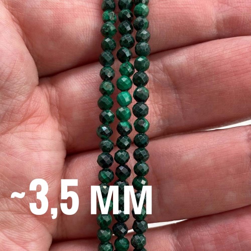 Бусины граненые из малахита 3,5 мм