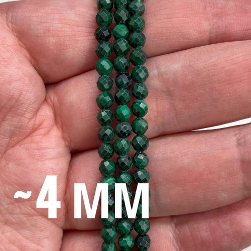 Бусины граненые из малахита 4 мм