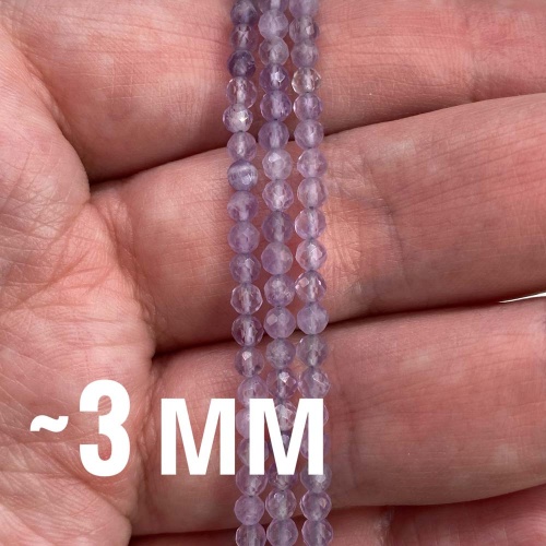 Бусины граненые из аметиста 3 мм