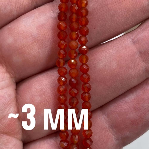 Бусины граненые из сердолика 3 мм