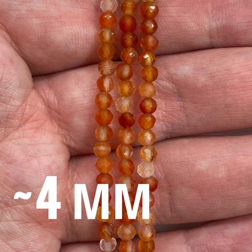 Бусины граненые из сердолика 4 мм