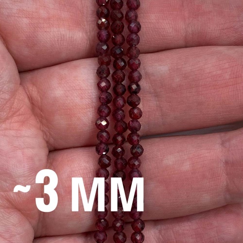 Бусины граненые из граната 3 мм