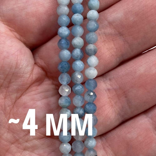 Бусины граненые из аквамарина 4 мм