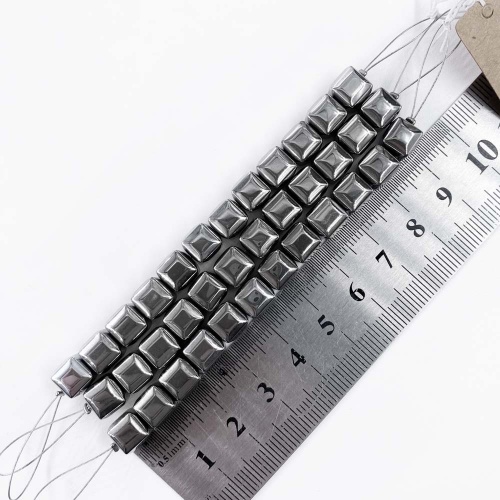 Нить бусин из геметина (кубы) 7,5 мм