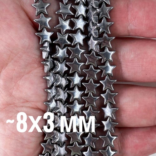 Нить бусин из геметина (звезда) 8х3 мм