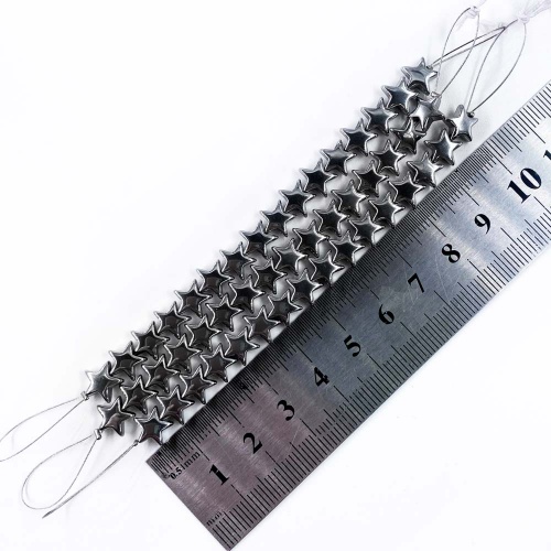 Нить бусин из геметина (звезда) 8х3 мм