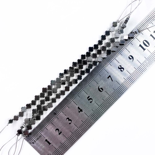 Нить бусин из геметина (клевер) 4х2 мм