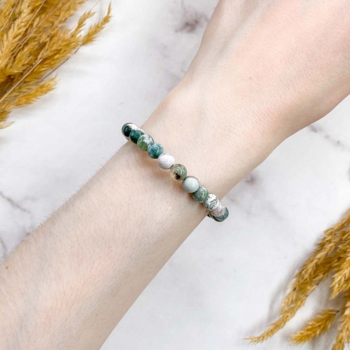 Браслет из агата мохового