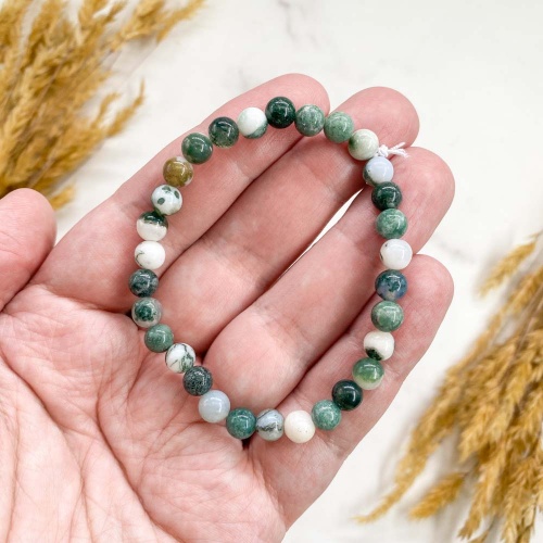 Браслет из агата мохового