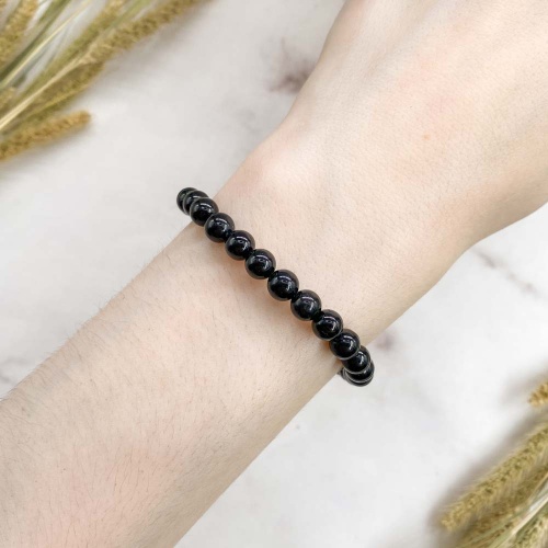 Браслет из шерла (черного турмалина)