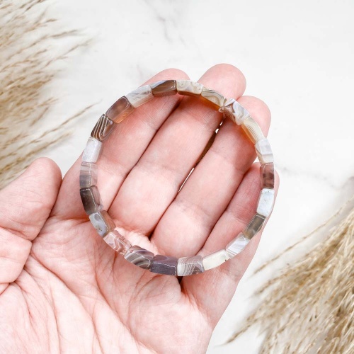 Браслет из агата ботсванского розового