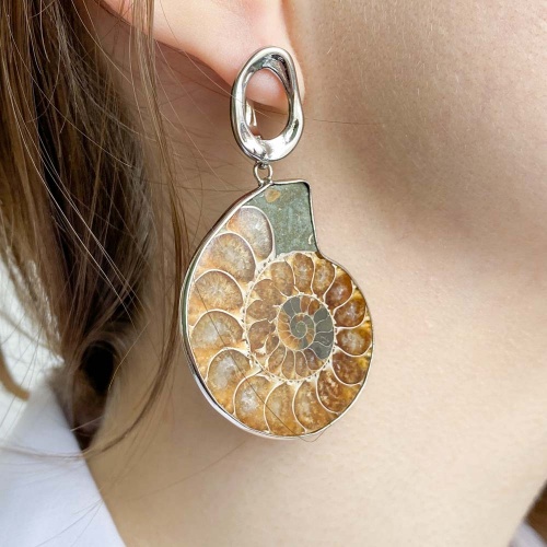 Серьги из аммонитов Cleoniceras sp.