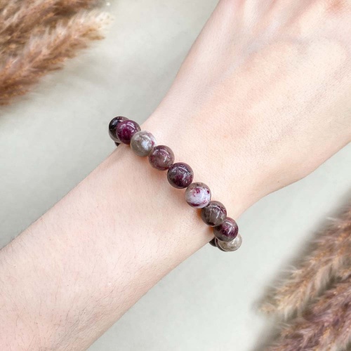 Браслет из рубеллита (розового турмалина)