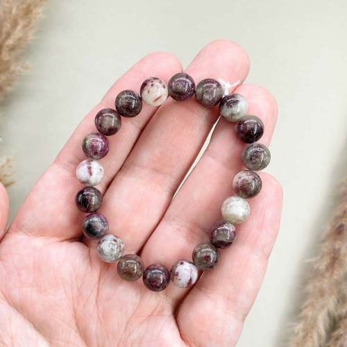 Браслет из рубеллита (розового турмалина)