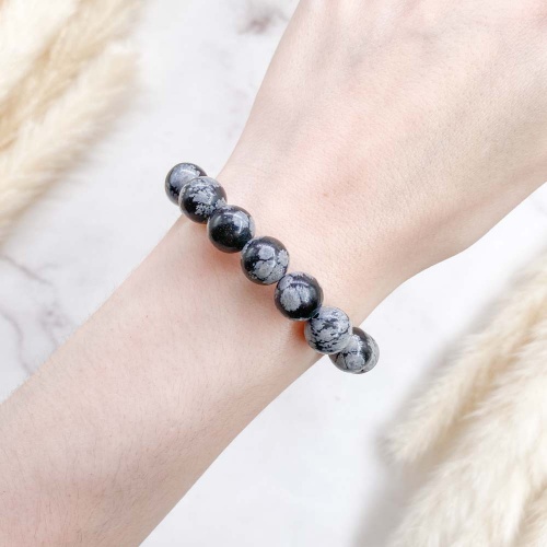 Браслет из обсидиана снежного