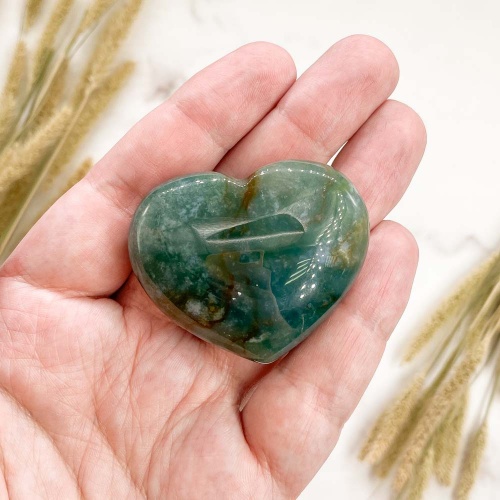 Сердце из агата мохового