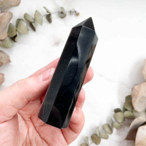 Столбик из обсидиана серебристого