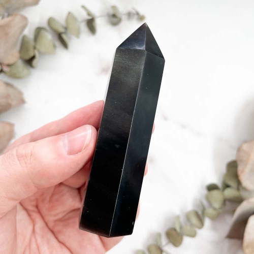 Столбик из обсидиана серебристого